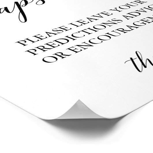 Elegant zwart kalligrafie tijdcapsule bord poster (Hoek)