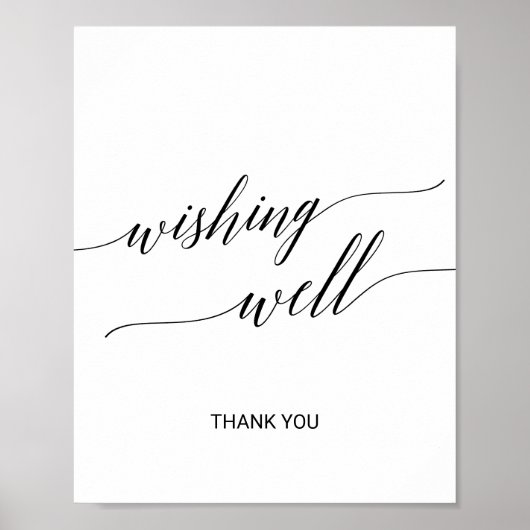 Elegant zwart kalligrafie wensput bord poster (Voorkant)