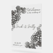 Elegant zwart kant acryl teken acryl bord (Hoek)