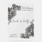 Elegant zwart kant acryl teken bord (Voorkant)