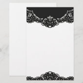 Elegant zwart kant  briefpapier (Voorkant / Achterkant)