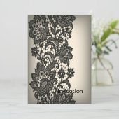 Elegant zwart kant kaart (Staand voorkant)