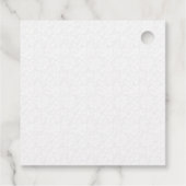 Elegant Zwart Kant Wit Damasks Bedankjes Labels (Achterkant)