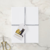 Elegant zwart kat met gouden cadeaus van het kat cadeaulabel (Met Touw)