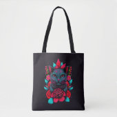 Elegant zwart kat Omringd door rode rozen | Tote Bag (Voorkant)