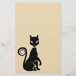 Elegant Zwart Kat Scrabook papier