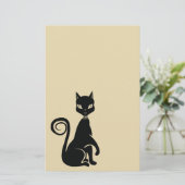 Elegant Zwart Kat Scrabook papier (Staand voorkant)