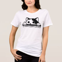 Elegant zwart kat T-shirt ontwerp