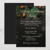 Elegant zwart kerstfeest kaart (Voorkant / Achterkant)