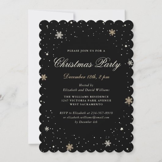 Elegant zwart kerstfeest kaart (Voorkant)