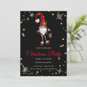 Elegant zwart kerstkabouter, Lijst kerst Kaart (Staand voorkant)