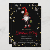 Elegant zwart kerstkabouter, Lijst kerst Kaart (Voorkant / Achterkant)