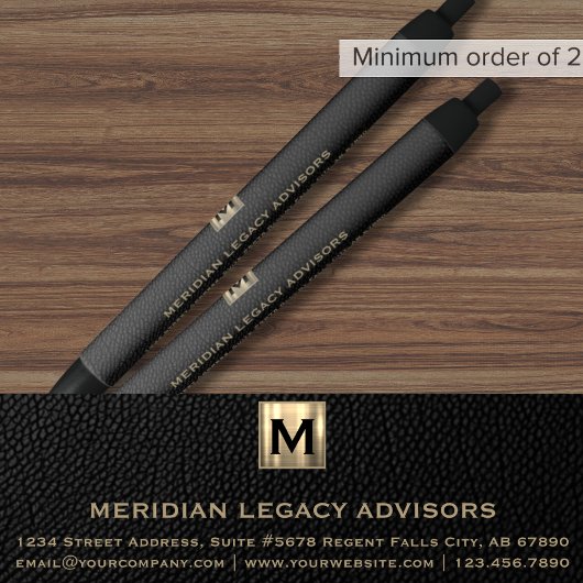 Elegant zwart klassiek monogram zwarte inkt pen