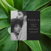 Elegant zwart koppel foto Sla de datum op Magnetische Uitnodiging