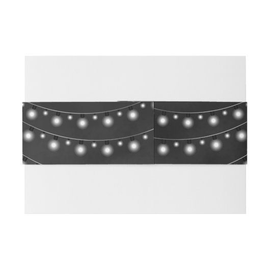 Elegant zwart krijtbord wit string van lichten uitnodigingen wikkel (Achterkant Voorbeeld)