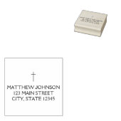 Elegant zwart kruis naam adres rubberstempel (Gestempeld)