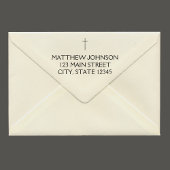 Elegant zwart kruis naam adres rubberstempel