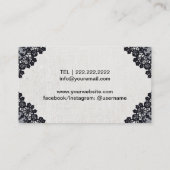 Elegant Zwart Laced Beauty Salon Visitekaartje (Achterkant)