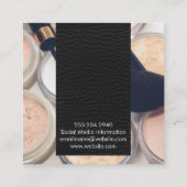 Elegant zwart leder | Makeup Palette en Penselen Vierkante Visitekaartje (Achterkant)