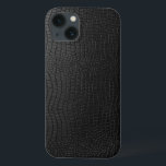 Elegant zwart lederen snakeskin patroon Case-Mate iPhone case<br><div class="desc">Elegant zwart lederen slangenhuid patroon look.</div>
