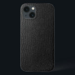 Elegant zwart lederen snakeskin patroon Case-Mate iPhone case<br><div class="desc">Elegant zwart lederen slangenhuid patroon look.</div>