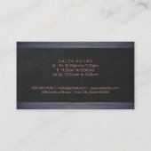 Elegant zwart leer | Donkere textuur trim Visitekaartje (Achterkant)