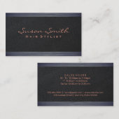 Elegant zwart leer | Donkere textuur trim Visitekaartje (Voorkant / Achterkant)