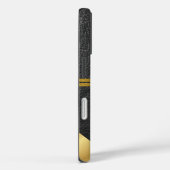 Elegant zwart leer gouden monogram aangepaste naam Case-Mate iPhone case (Achterkant / Rechts)