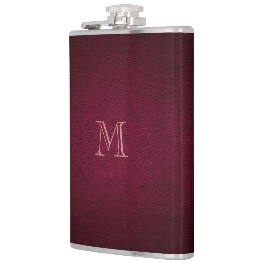 Elegant zwart leer look monogram heupfles (Links)