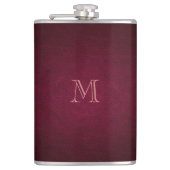 Elegant zwart leer look monogram heupfles (Voorkant)