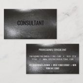 Elegant zwart leren professional visitekaartje (Voorkant / Achterkant)