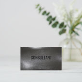 Elegant zwart leren professional visitekaartje (Staand voorkant)