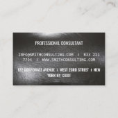 Elegant zwart leren professional visitekaartje (Achterkant)