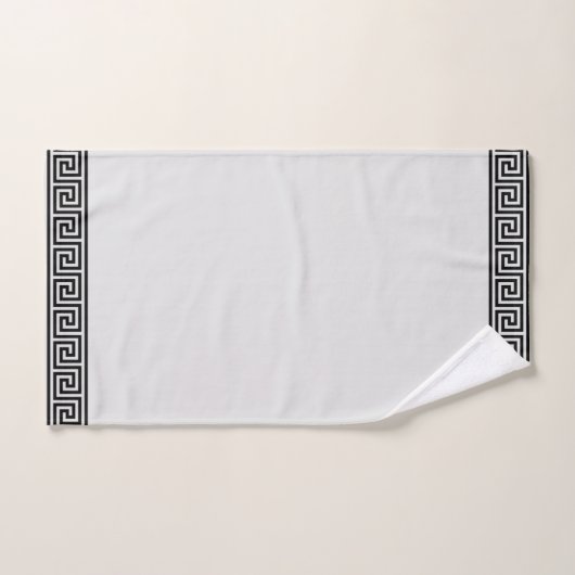 Elegant  zwart/licht grijs Grieks patroon Bad Handdoek (Handdoek)