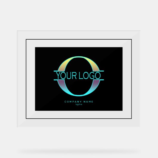 Elegant zwart Lijst en achtergrond voor Logo Acryl Bord (Voorkant)