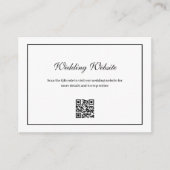 elegant zwart lijst QR code bruiloft website Informatiekaartje (Voorkant)