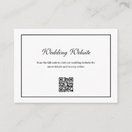 elegant zwart lijst QR code bruiloft website Informatiekaartje