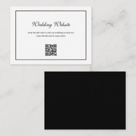 elegant zwart lijst QR code bruiloft website Informatiekaartje