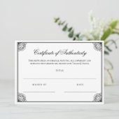 Elegant zwart lijstje certificaat van echtheid (Staand voorkant)
