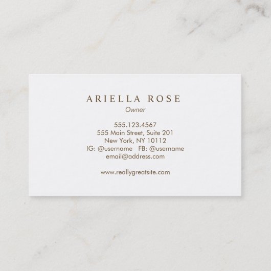 Elegant zwart linnen Lux Professional Visitekaartje (Achterkant)