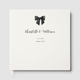 Elegant zwart lint gouden folie trouwgastenboek gastenboek
