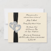 Elegant Zwart Lint Repetitie Diner Uitnodiging