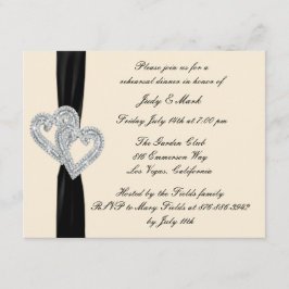 Elegant Zwart Lint Repetitie Diner Uitnodiging