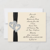 Elegant zwart lint vrijgezellenfeest uitnodiging (Voorkant)