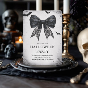Elegant Zwart Lintje Halloween Feest Feestdagenkaart