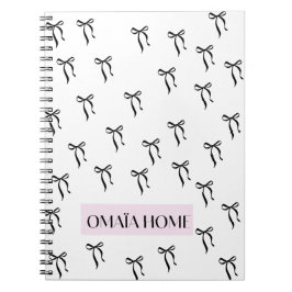 Elegant zwart lintpatroon van OMAÏA HOME Notitieboek