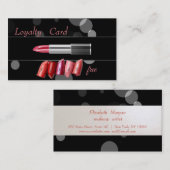 Elegant Zwart, Lipstick Loyalty Card (Voorkant / Achterkant)