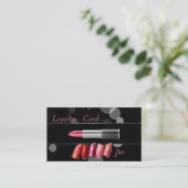 Elegant Zwart, Lipstick Loyalty Card (Staand voorkant)