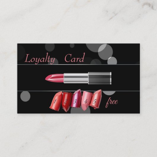 Elegant Zwart, Lipstick Loyalty Card (Voorkant)