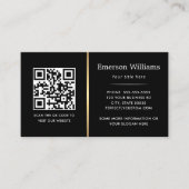 Elegant zwart logo QR code golden gradiëntverdeler Visitekaartje (Voorkant)
